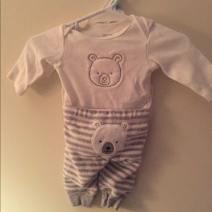 Newborn White & grey bear outfit by Carter